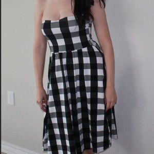Black gingham dress